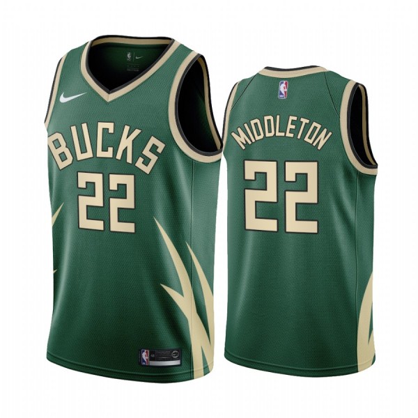 Milwaukee Bucks Trikot Khris Middleton 22 2020-21 Earned Edition Swingman - Herren